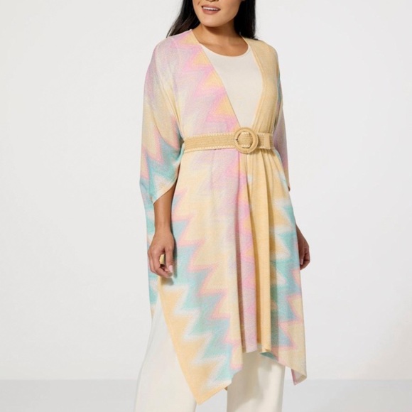 IMAN Tops - IMAN Global Chic Shimmering Glam Set: Topper & Foil Tank Duo Size M